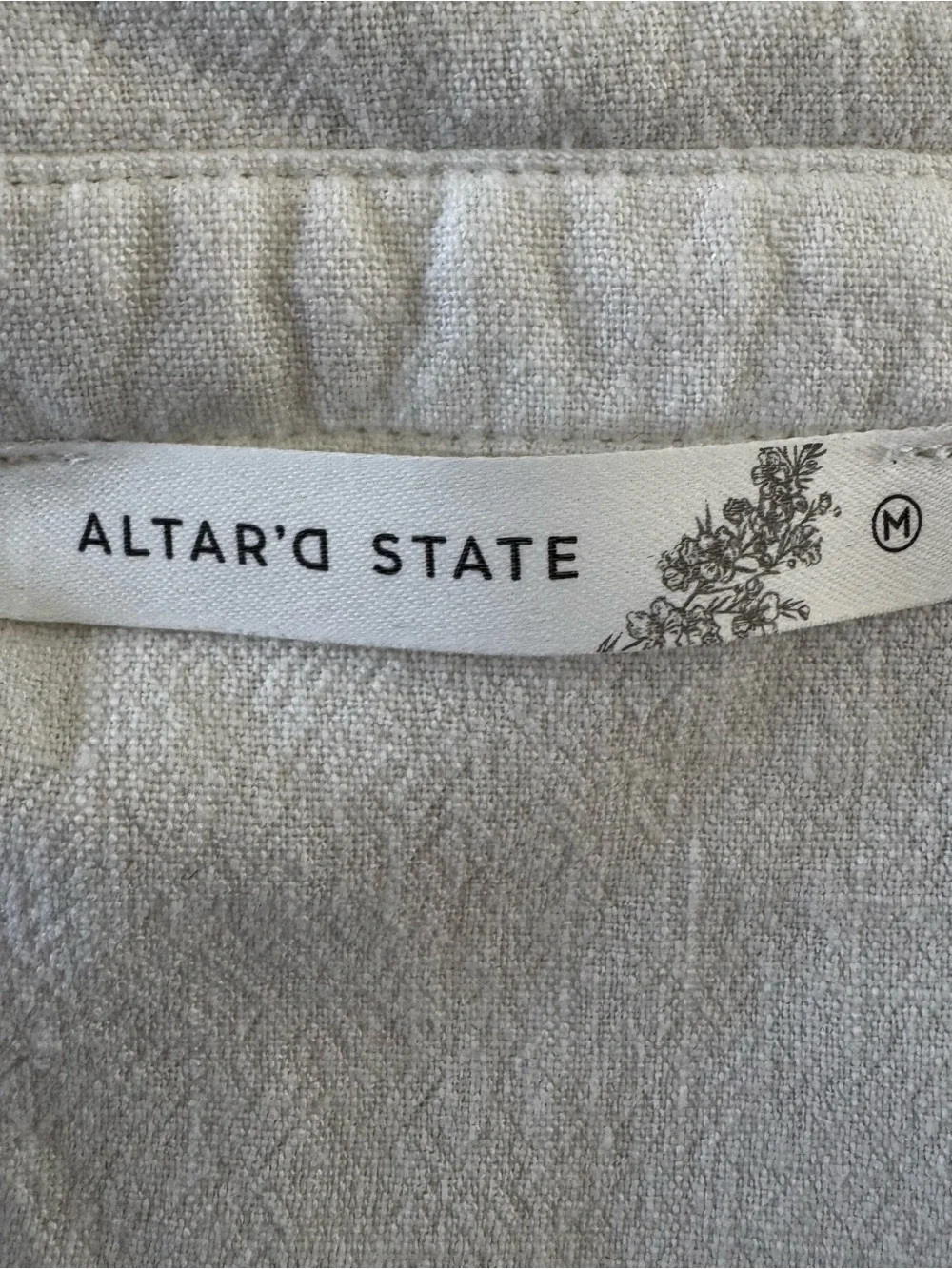 Altar'd State Cream Cropped Button-Up Collared Top - Picture 4 of 4
